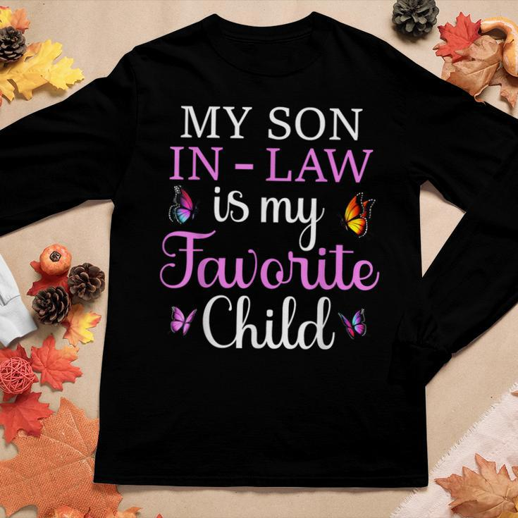 Butterfly Women My Son In Law Is My Favorite Child Women Long Sleeve T-shirt Unique Gifts