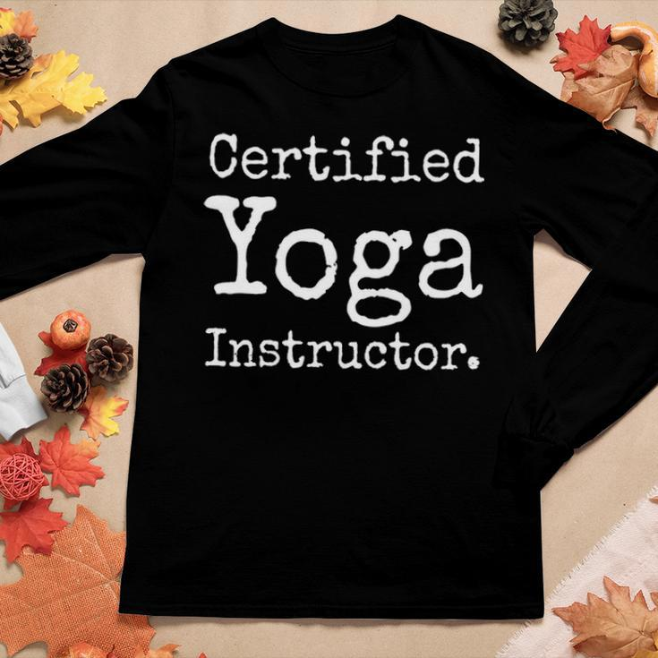Certified Yoga Instructor Yoga Teacher Gift Women Graphic Long Sleeve T-shirt Funny Gifts