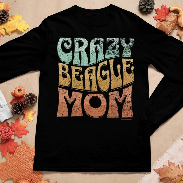 Crazy Beagle Mom Retro Vintage Top For Beagle Lovers Women Long Sleeve T-shirt Unique Gifts