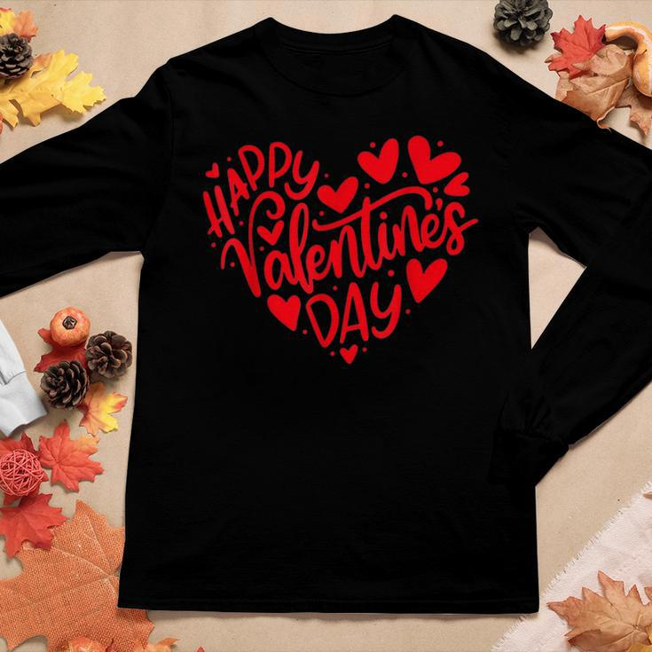 Cute Happy Valentines Day Heart Love Couple Men Women Women Graphic Long Sleeve T-shirt Funny Gifts