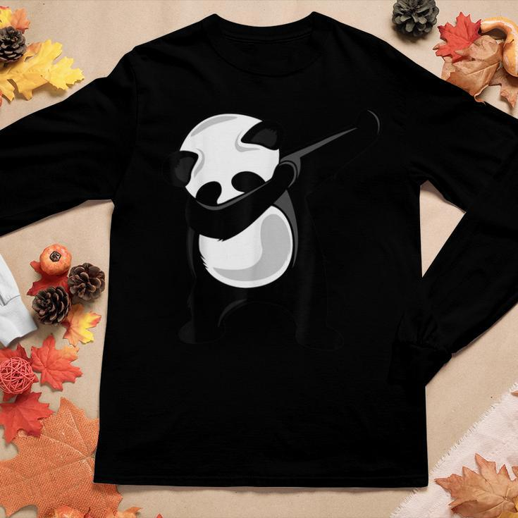 Dabbing Panda - Cute Animal Giant Panda Bear Dab Dance Women Long Sleeve T-shirt Unique Gifts
