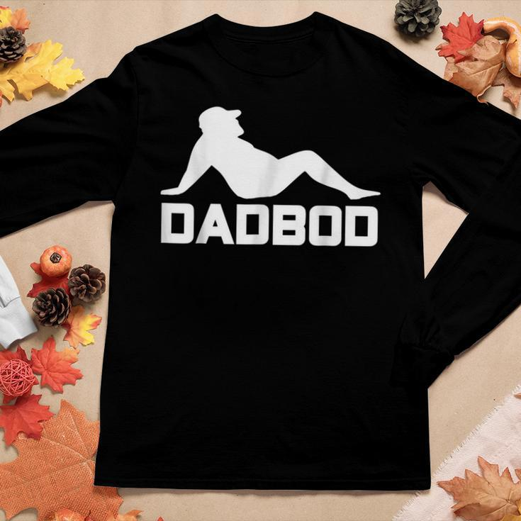 Dad Bod Dadbod Silhouette With Beer Gut Women Long Sleeve T-shirt Unique Gifts