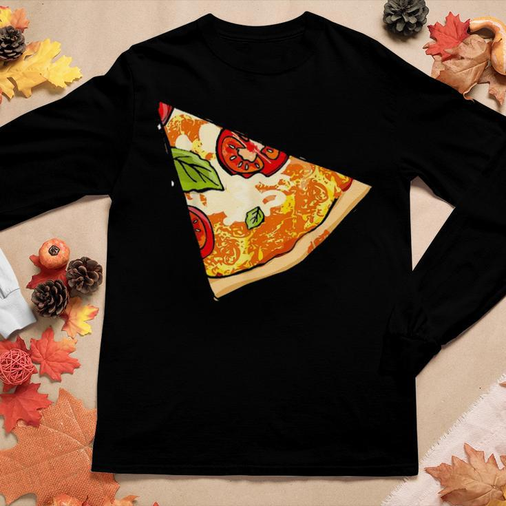 Daddy Pizza Missing A Slice His Kid Slice Boy Girl Mom Dad Women Graphic Long Sleeve T-shirt Funny Gifts