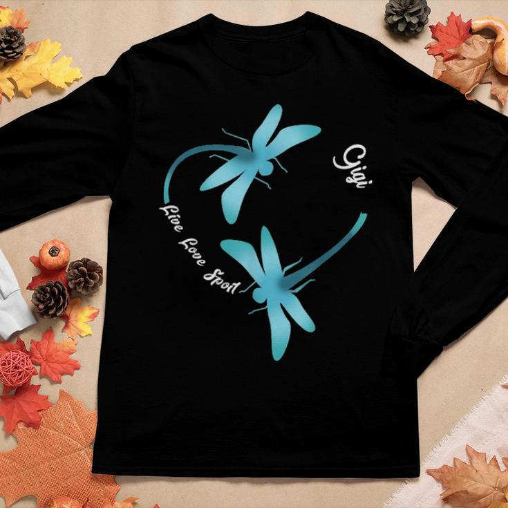 Dragonfly Live Love Spoil Gigi Funny Gigi Gift For Mom Women Women Graphic Long Sleeve T-shirt Funny Gifts