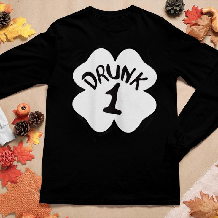 Drunk 1 St Pattys Day Shirt Drinking Team Group Matching Women Long Sleeve T-shirt Unique Gifts