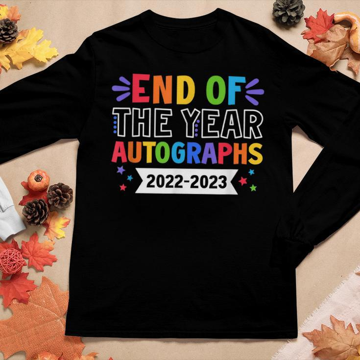 End Of The Year Autographs 2023 Teacher Last Day Autographs Women Long Sleeve T-shirt Unique Gifts