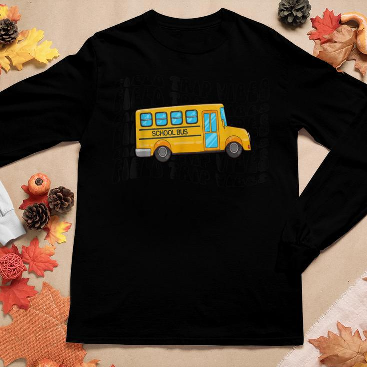 Field Day 2022 Field Trip Vibes Bus Students Teachers School Women Long Sleeve T-shirt Unique Gifts