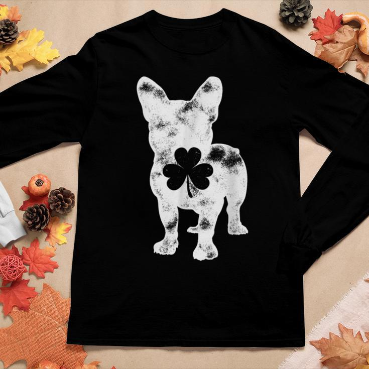 French Bulldog St Patricks Day Men Women Shamrock Dog Lover Women Graphic Long Sleeve T-shirt Funny Gifts