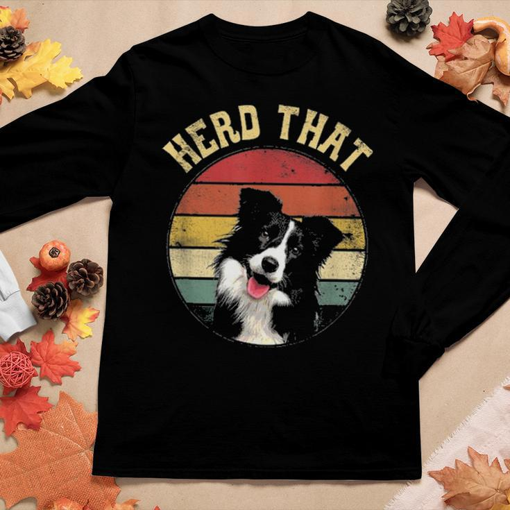 Funny Herd That Border Collie Dog Lover Dad Mom Gift Women Graphic Long Sleeve T-shirt Funny Gifts