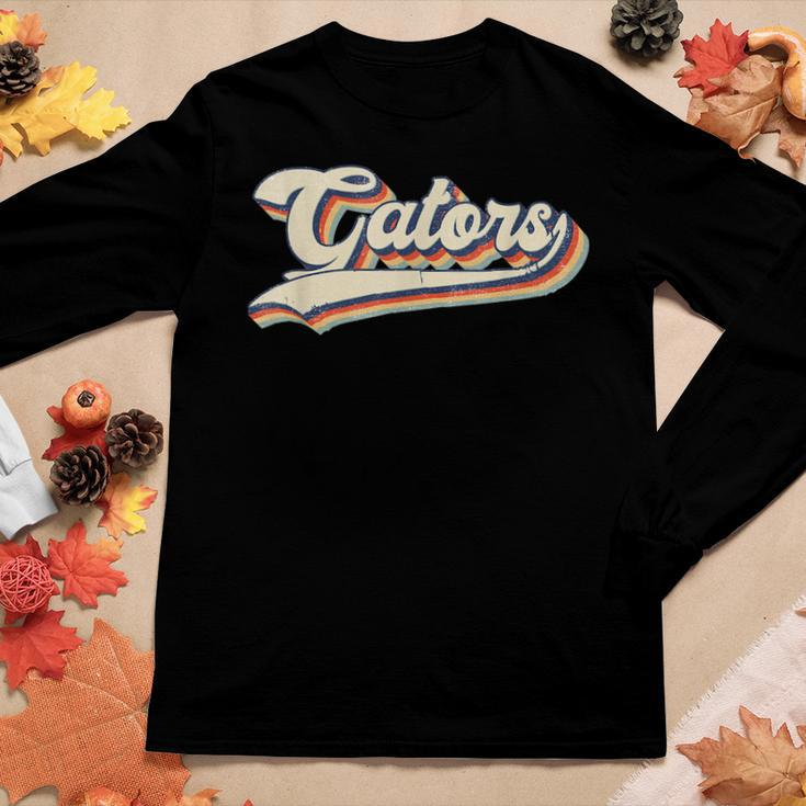 Gators Sports Name Vintage Retro Gift Men Women Boy Girl Women Graphic Long Sleeve T-shirt Funny Gifts