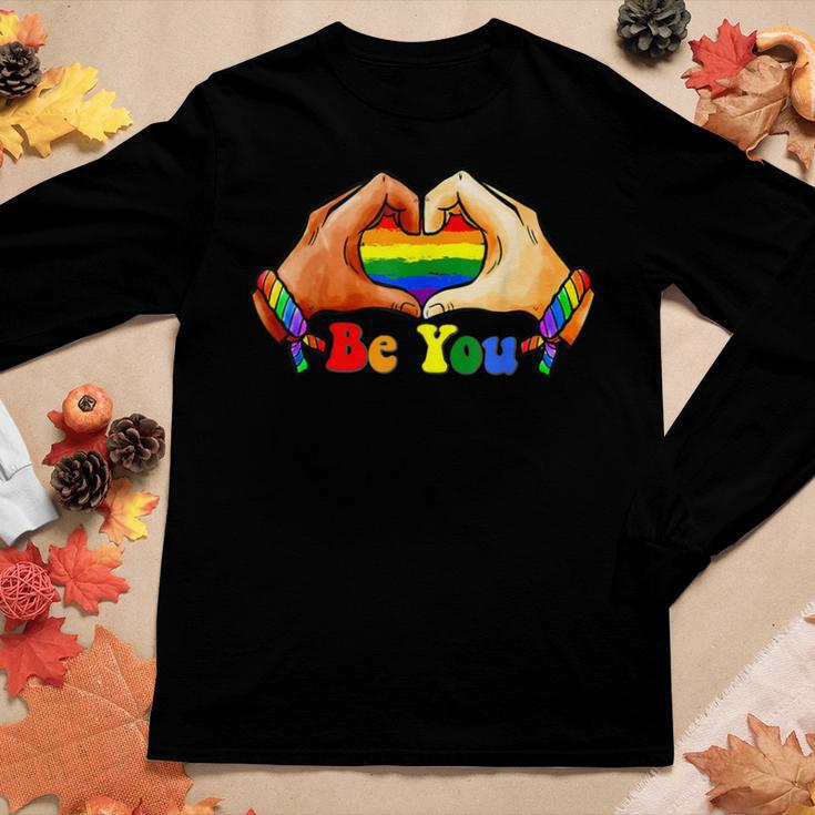 Gay Pride Clothing Lgbt Rainbow Flag Heart Unity Women Long Sleeve T-shirt Unique Gifts