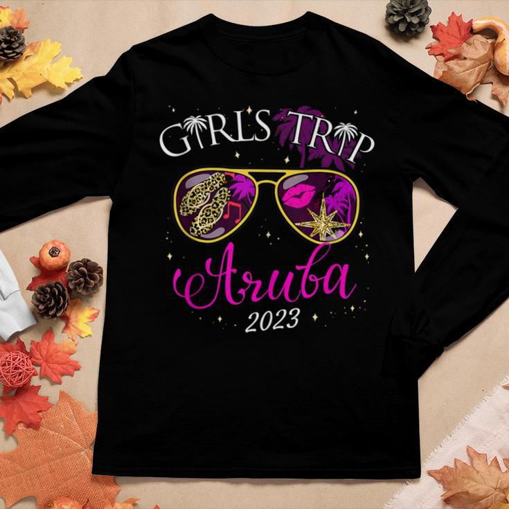 Girls Trip Aruba 2023 For Women Weekend Birthday Squad Women Long Sleeve T-shirt Unique Gifts