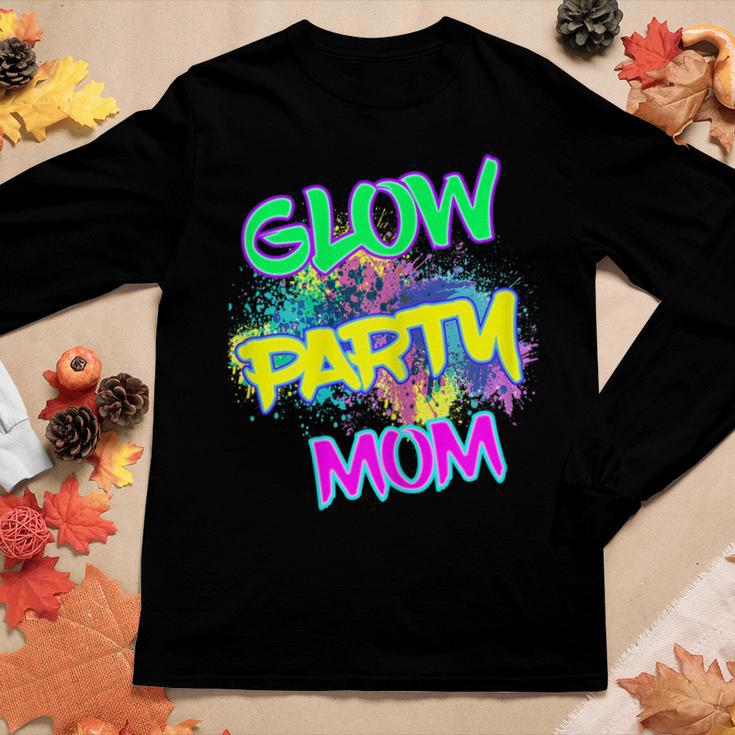 Womens Glow Party Mom Cool Retro Costume 80S Party Mother Women Long Sleeve T-shirt Unique Gifts