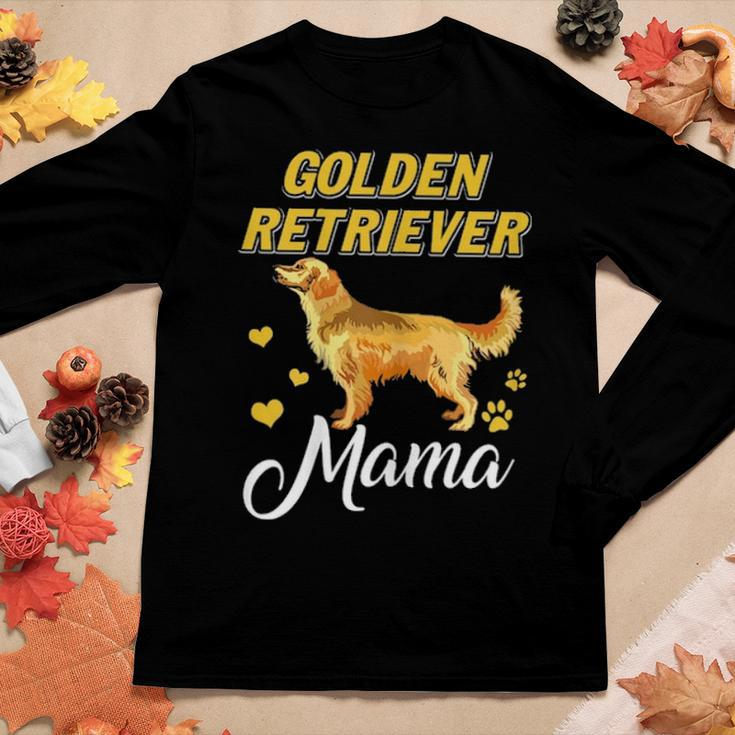 Golden Retriever Mama Dog Mom Mother Women Graphic Long Sleeve T-shirt Funny Gifts