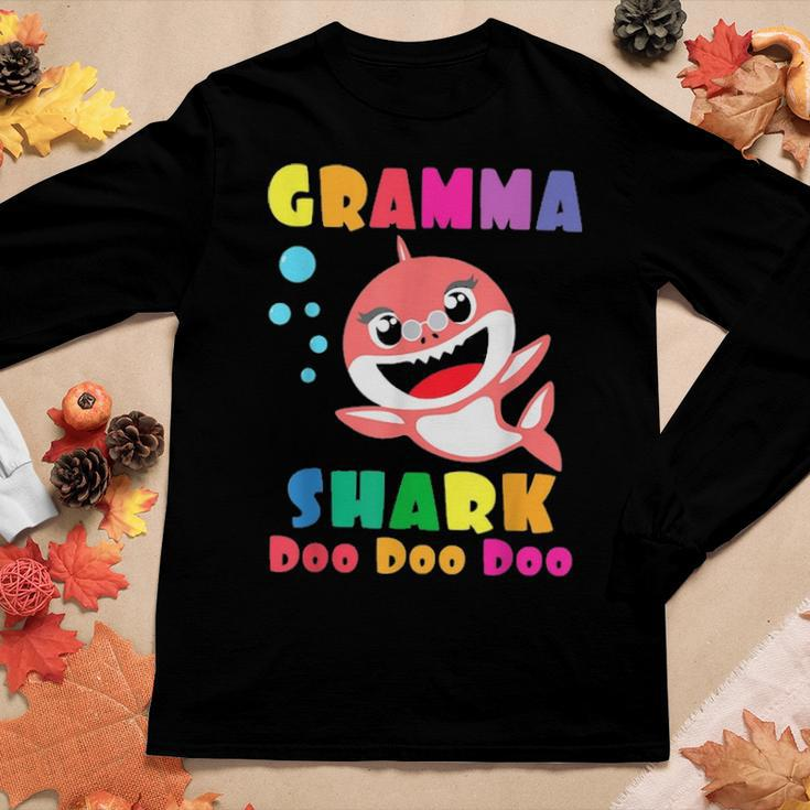 Gramma Shark Funny Mothers Day Gift For Womens Mom Women Graphic Long Sleeve T-shirt Funny Gifts