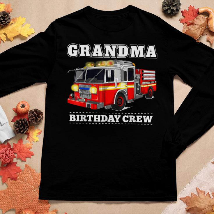 Grandma Birthday Crew Fire Truck Firefighter Fireman Party Women Graphic Long Sleeve T-shirt Funny Gifts