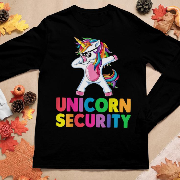 Halloween Dad Mom Daughter Adult Costume Unicorn Security Women Long Sleeve T-shirt Unique Gifts