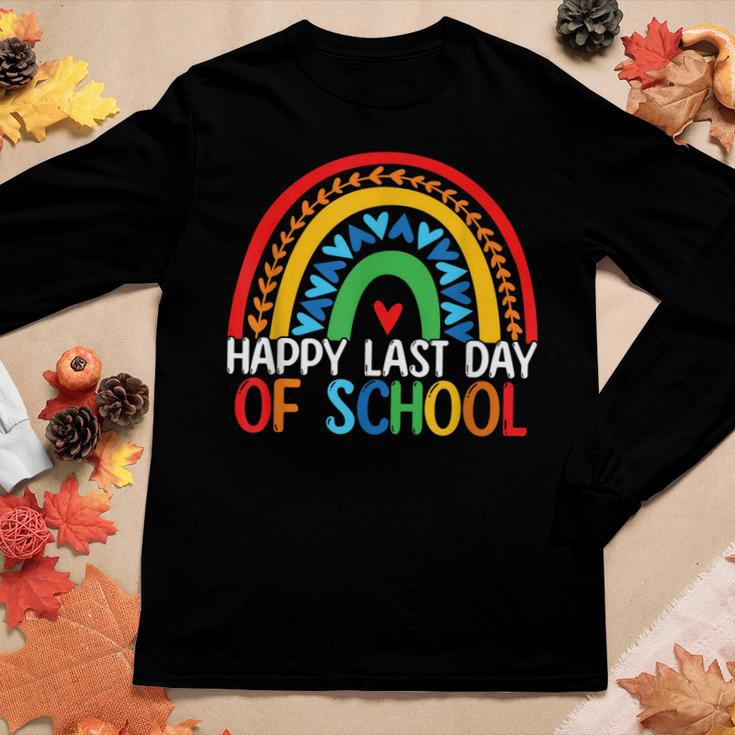Happy Last Day Of School Rainbow Teacher Student End Of Year Women Long Sleeve T-shirt Unique Gifts