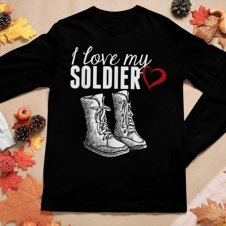 I Love My Soldier - Proud Military WifeWomen Graphic Long Sleeve T-shirt Funny Gifts