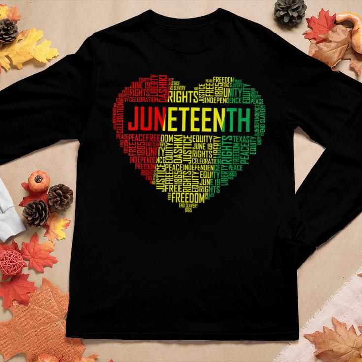 Womens Junenth Heart Black Pride Freedom Day 1865 June 19Th Women Long Sleeve T-shirt Unique Gifts