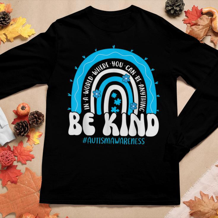 Be Kind Autism Awareness Groovy Rainbow Choose Kindness Women Long Sleeve T-shirt Unique Gifts