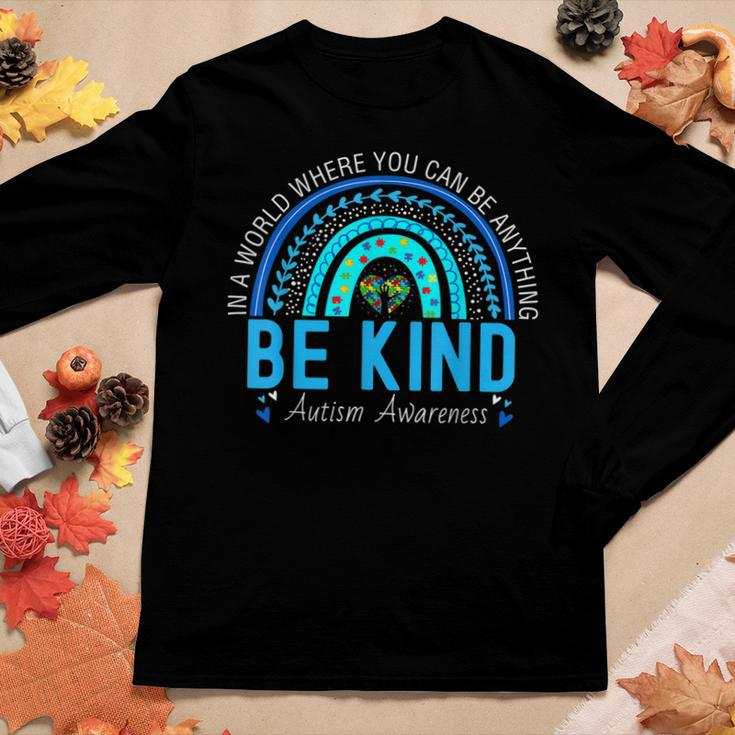 Be Kind Autism Awareness Leopard Rainbow Choose Kindness Women Long Sleeve T-shirt Unique Gifts