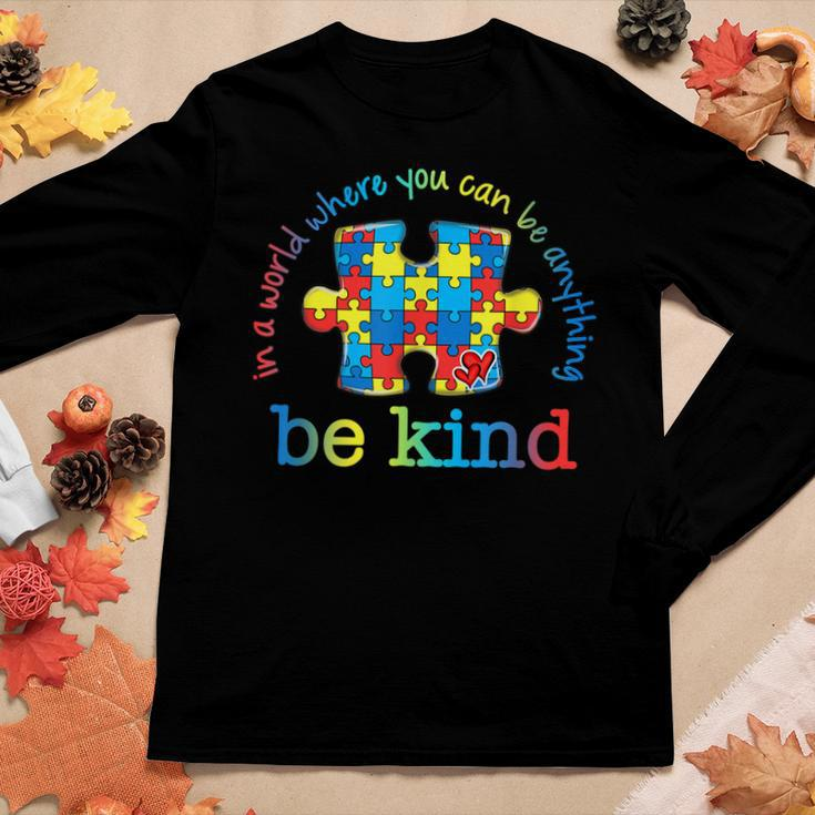 Be Kind Autism Awareness Puzzle Rainbow Choose Kindness Women Long Sleeve T-shirt Unique Gifts