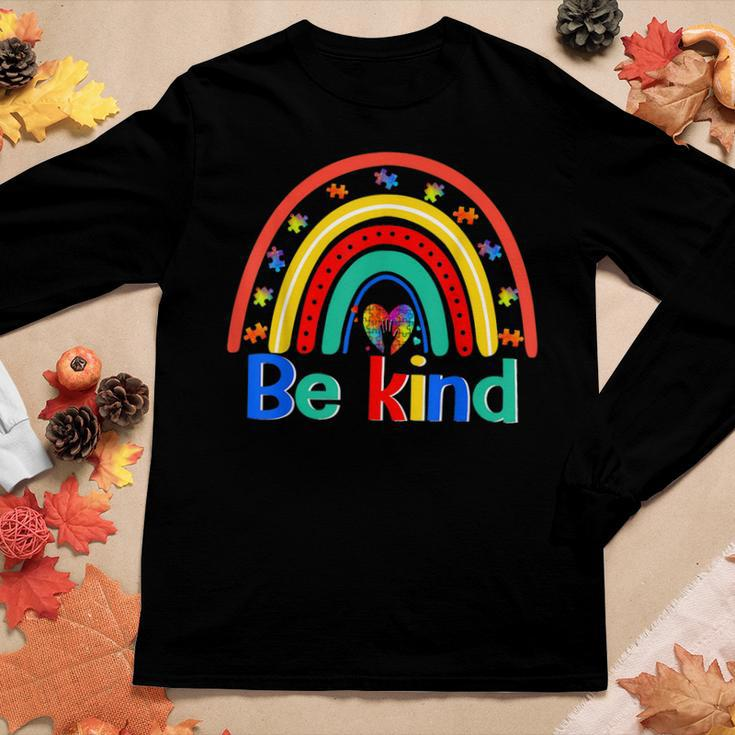 Be Kind Rainbow Kindness Inspirational Autism Awareness Women Long Sleeve T-shirt Unique Gifts