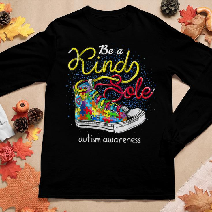 Be A Kind Sole Autism Awareness Puzzle Shoes Be Kind Women Long Sleeve T-shirt Unique Gifts