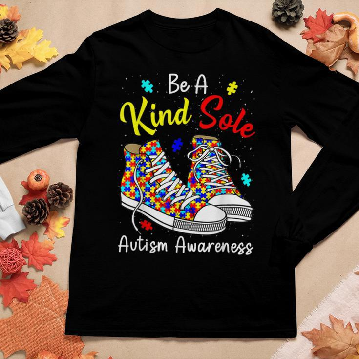 Be A Kind Sole Autism Awareness Rainbow Trendy Puzzle Shoes Women Long Sleeve T-shirt Unique Gifts