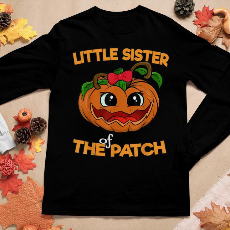 Little Sister Of The Patch Matching Halloween Pumpkins Women Long Sleeve T-shirt Unique Gifts