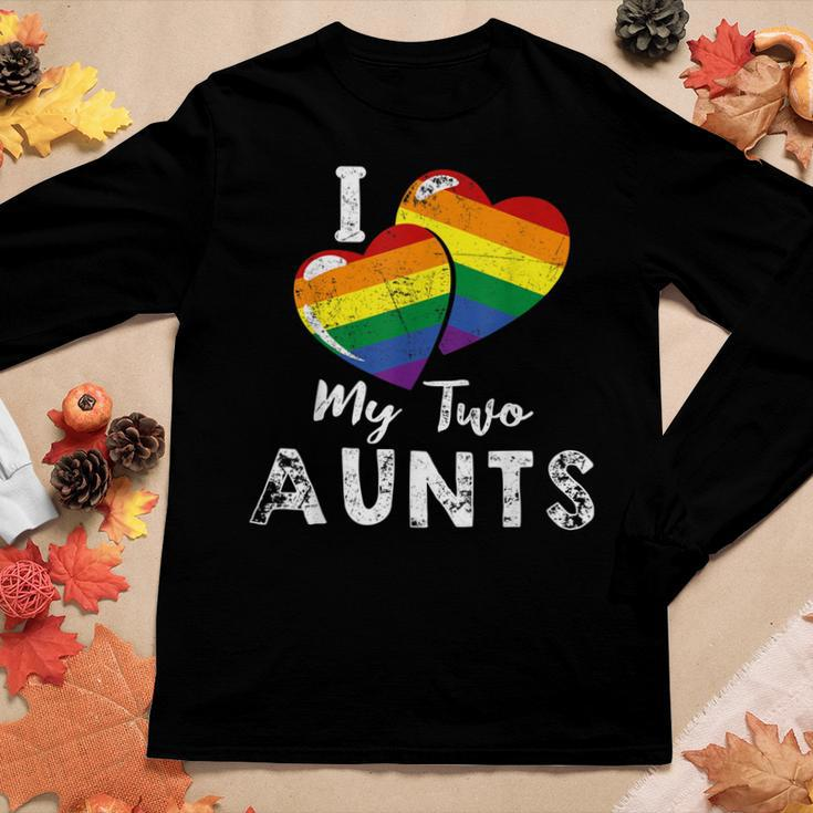I Love My Two Aunts Lgbt Gay Lesbian Pride Women Long Sleeve T-shirt Unique Gifts