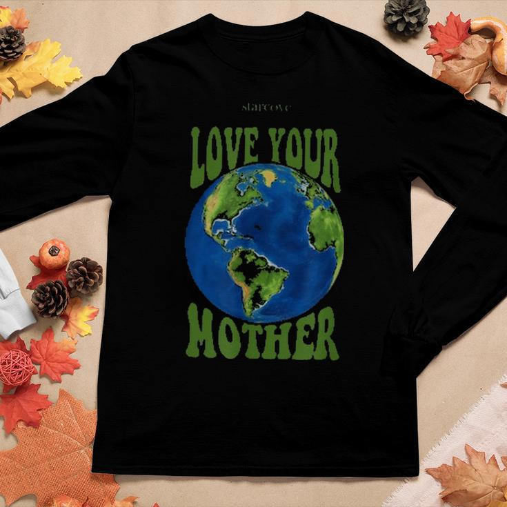 Love Your Mother Earth Planet Earth Day Climate Change Art Women Graphic Long Sleeve T-shirt Funny Gifts