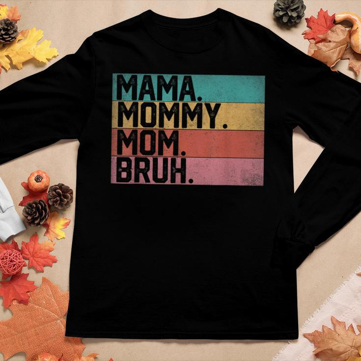 Mama Mommy Mom Bruh 2023 Vintage Mother Women Long Sleeve T-shirt Unique Gifts