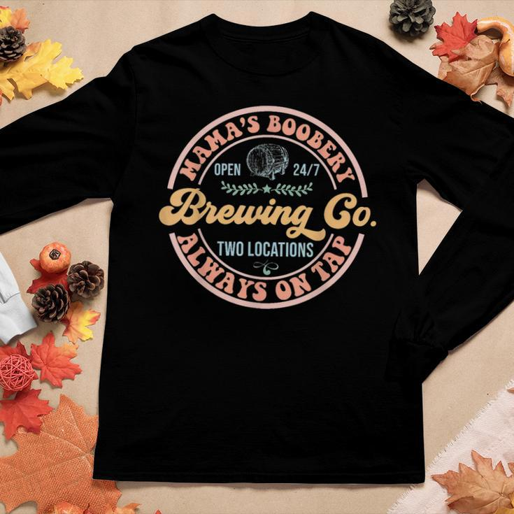 Mamas Boobery Brewing Co New Mom Breastfeeding Women Long Sleeve T-shirt Unique Gifts
