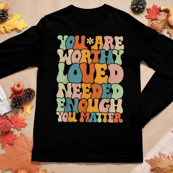 You Are Matter Kindness Be Kind Groovy Mental Health Women Long Sleeve T-shirt Unique Gifts