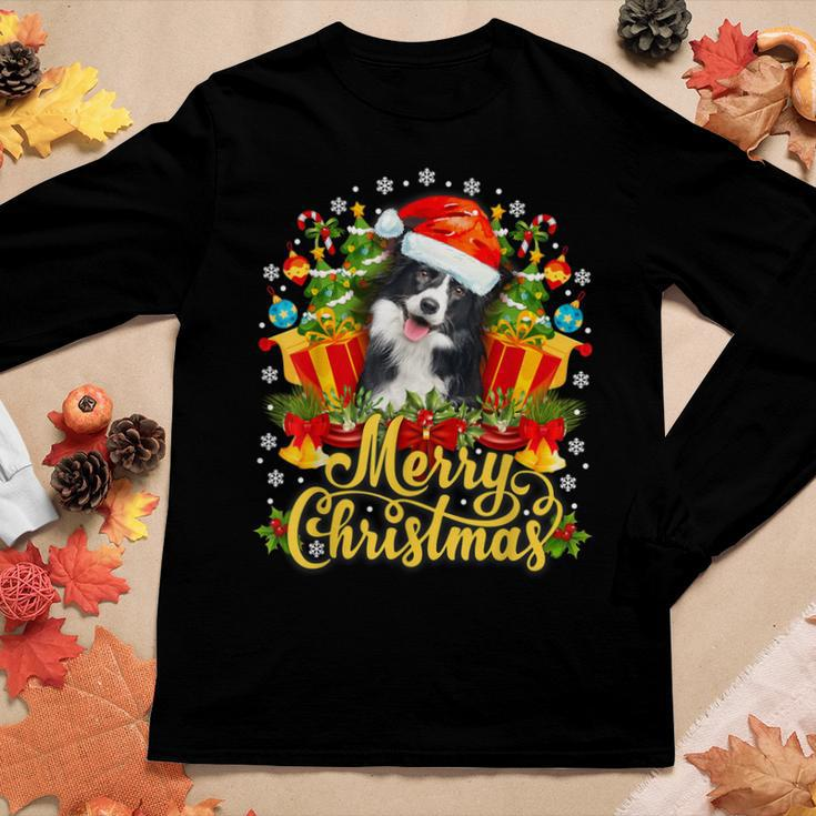 Merry Christmas Border Collie Mom Dad Christmas Women Long Sleeve T-shirt Unique Gifts