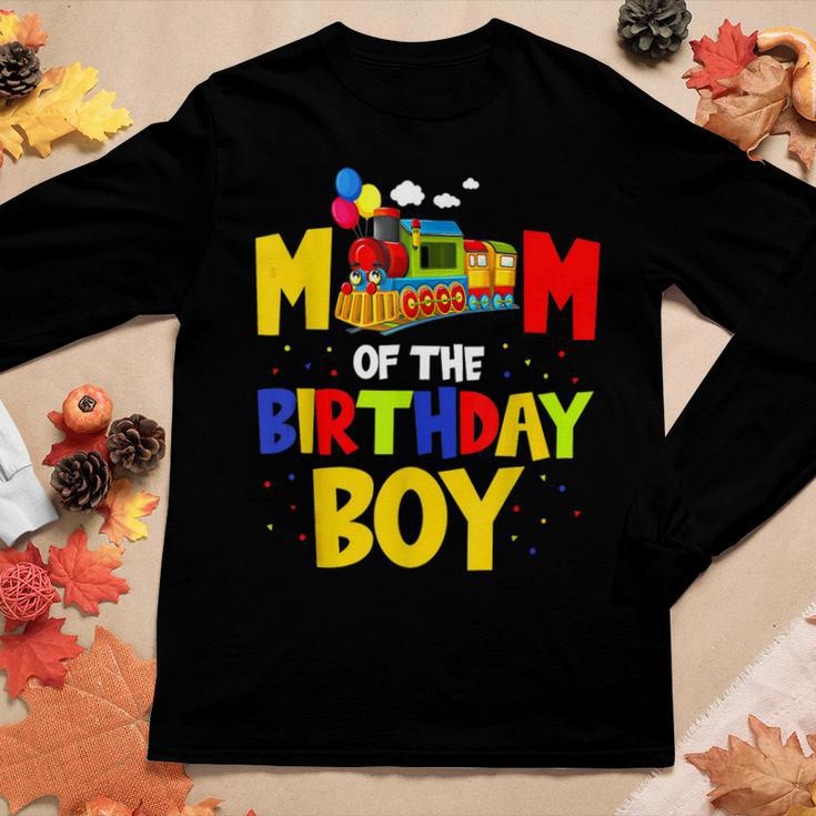 Mom Of The Birthday Boy Train For Mommy Mama Mother Women Long Sleeve T-shirt Unique Gifts