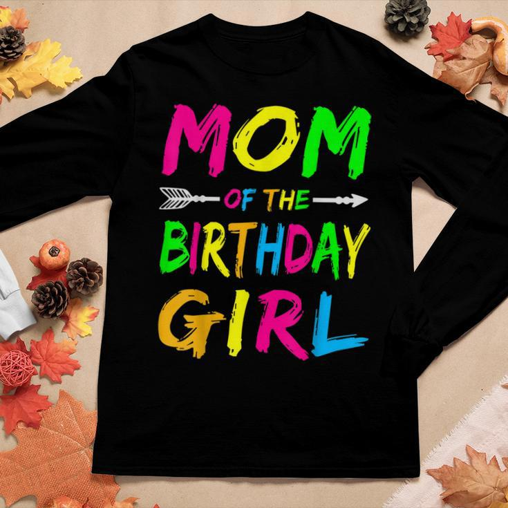 Mom Of The Birthday Girl Glows Retro 80S Party Glow Women Long Sleeve T-shirt Unique Gifts