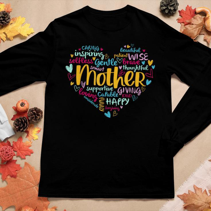Women Mom Mother Hearts Women Long Sleeve T-shirt Unique Gifts