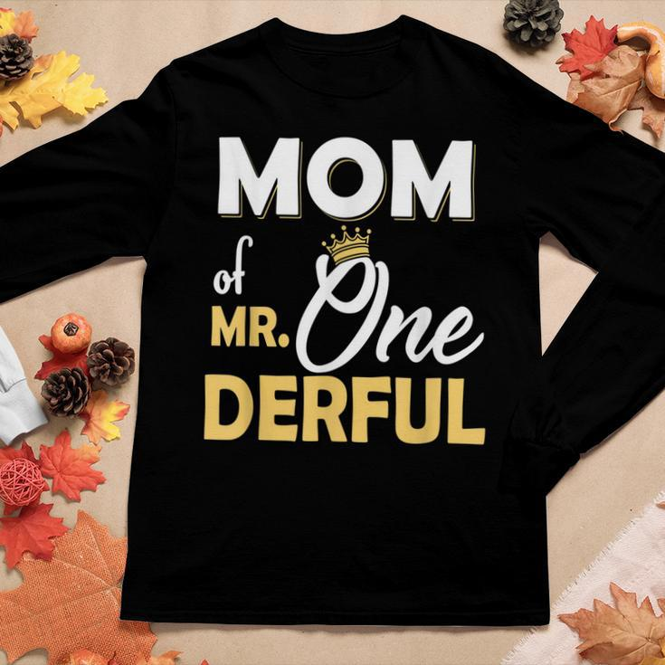 Mom Of Mr Onederful 1St Birthday One-Derful Matching Women Graphic Long Sleeve T-shirt Funny Gifts