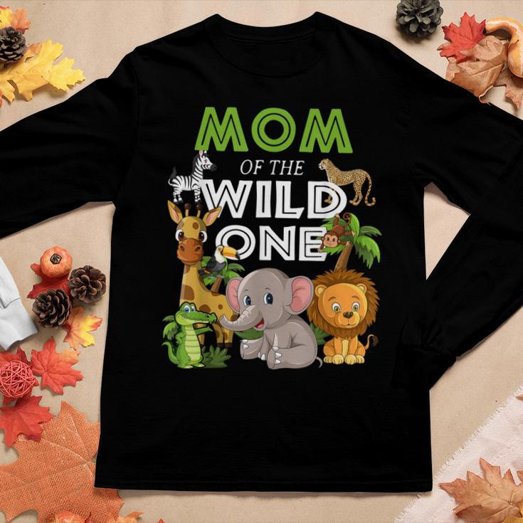 Mom Of The Wild One Zoo Birthday Safari Jungle Animal Women Long Sleeve T-shirt Unique Gifts