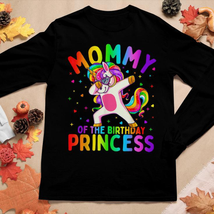 Mommy Of The Birthday Princess Girl Dabbing Unicorn Mom Women Long Sleeve T-shirt Unique Gifts