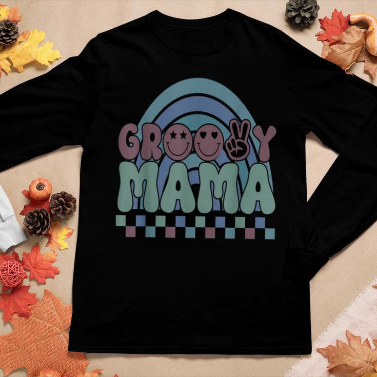 Mothers Day Retro Groovy Mama Mom Vintage Mama Retro Mama Women Graphic Long Sleeve T-shirt Funny Gifts
