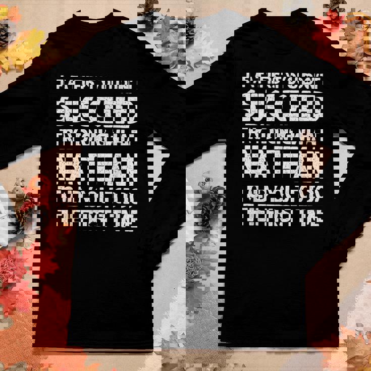 Nathan Name Personalized Birthday Christmas Joke Women Long Sleeve T-shirt Unique Gifts