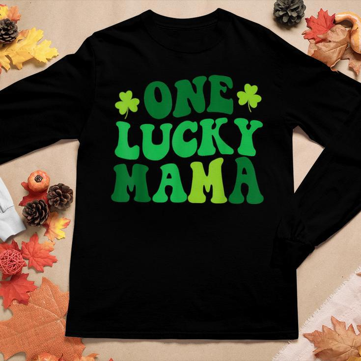 One Lucky Mama Retro Vintage St Patricks Day Clothes Women Long Sleeve T-shirt Unique Gifts