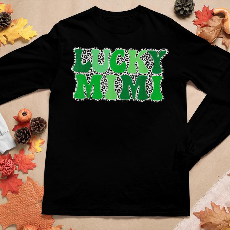 One Lucky Mimi Grandma Retro Vintage St Patricks Day Women Graphic Long Sleeve T-shirt Funny Gifts
