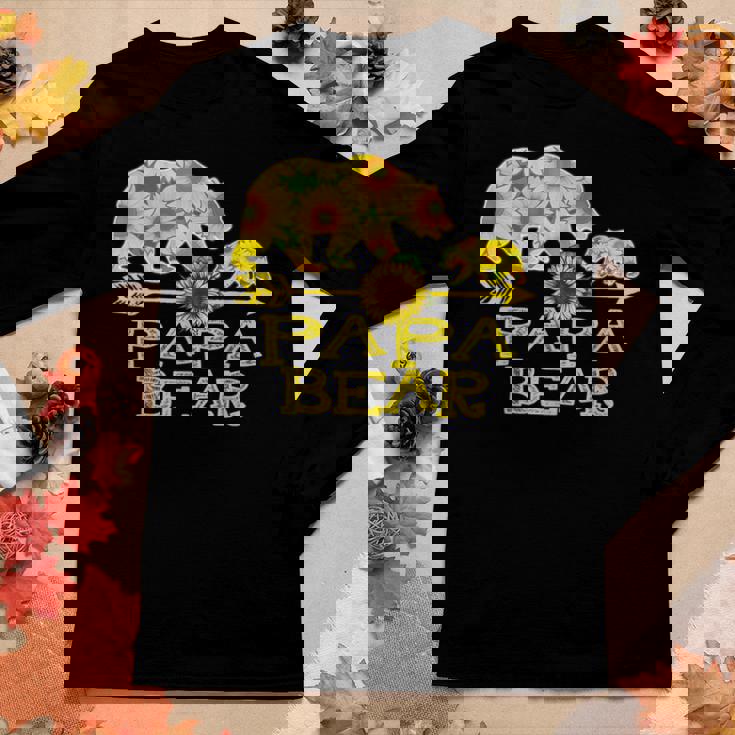 Papa Bear Sunflower Mother Father Women Long Sleeve T-shirt Unique Gifts