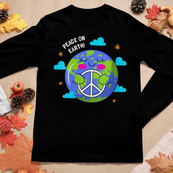 Womens Peace On Earth Day Everyday Hippie Planet Save Environment Women Long Sleeve T-shirt Unique Gifts