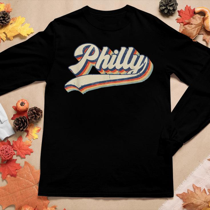 Philly Sports Name Vintage Retro Gift Men Women Boy Girl Women Graphic Long Sleeve T-shirt Funny Gifts